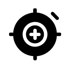 dial med glyph  flat vector icon