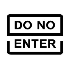 do not enter glyph flat vector icon