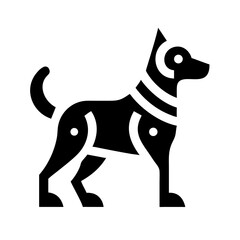 dog glyph flat vector icon