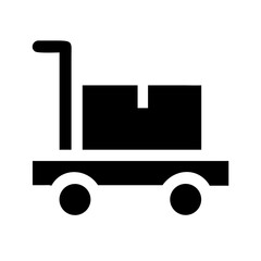 dolly flatbed empty glyph flat vector icon