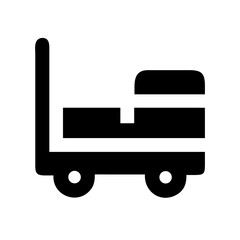 dolly flatbed alt glyph  flat vector icon