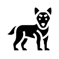dog glyph flat vector icon