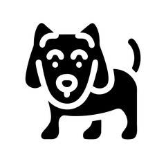 dog glyph flat vector icon