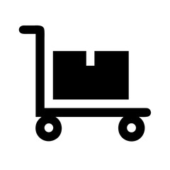 dolly flatbed glyph flat vector icon