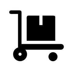 dolly flatbed glyph flat vector icon