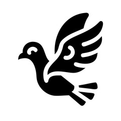 dove glyph flat vector icon