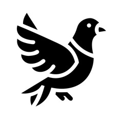 dove glyph flat vector icon