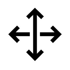 down left and up right to center glyph  flat vector icon