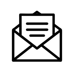 envelope open text glyph  flat vector icon