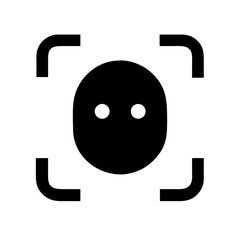 face viewfinder glyph flat vector icon