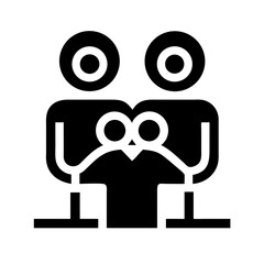 family glyph flat vector icon