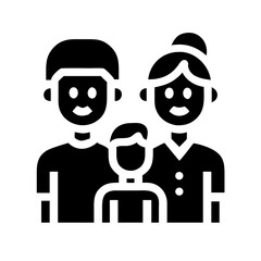family glyph flat vector icon