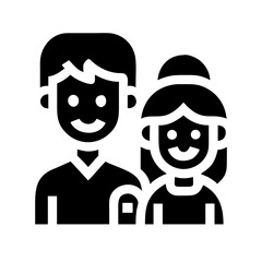 family glyph  flat vector icon