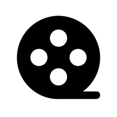 films glyph flat vector icon