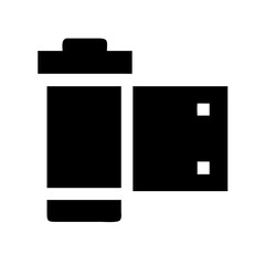 film canister glyph  flat vector icon