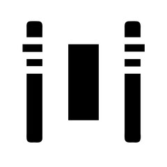 grip lines vertical glyph  flat vector icon