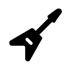 guitar electric glyph flat vector icon