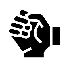 hand fist glyph flat vector icon