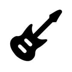 guitar electric glyph flat vector icon