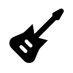 guitar electric glyph  flat vector icon