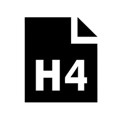 Obraz premium h glyph flat vector icon