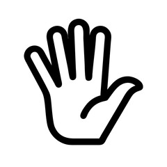hand spock glyph flat vector icon