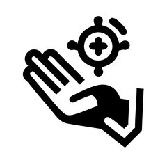 hand holding magic glyph  flat vector icon