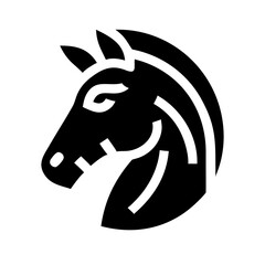 horse head glyph flat vector icon