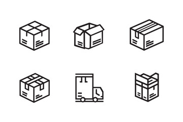 Shipping box minimalist line art design