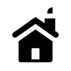 house chimney user glyph flat vector icon