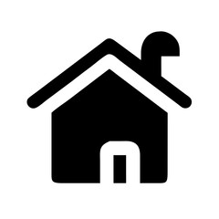 house chimney user glyph flat vector icon