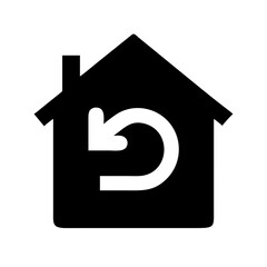 house return glyph  flat vector icon