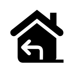 house leave glyph flat vector icon