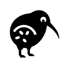 kiwi bird glyph  flat vector icon