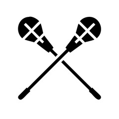 lacrosse stick glyph flat vector icon