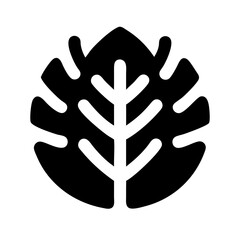 leafy green glyph  flat vector icon