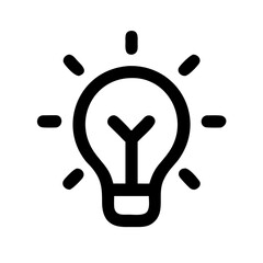 Obraz premium lightbulb on glyph flat vector icon