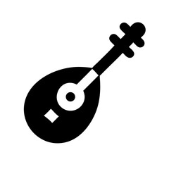 mandolin glyph flat vector icon