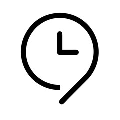 marker time glyph  flat vector icon
