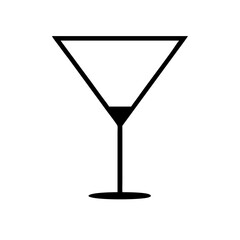 martini glass empty glyph flat vector icon