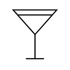 martini glass empty glyph flat vector icon