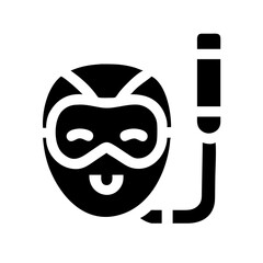 mask snorkel glyph flat vector icon