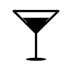 martini glass empty flat vector icon