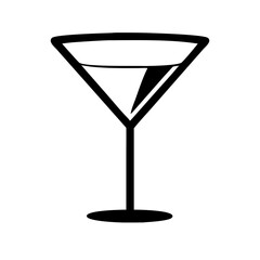 martini glass empty glyph flat vector icon