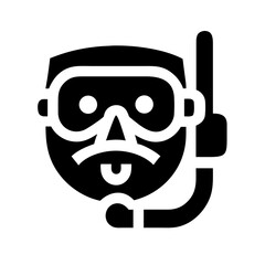 mask snorkel glyph flat vector icon