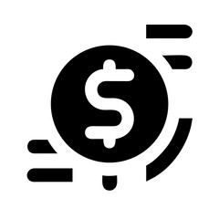money glyph flat vector icon