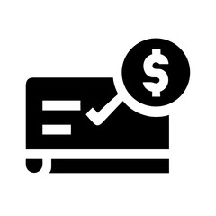 money check glyph  flat vector icon