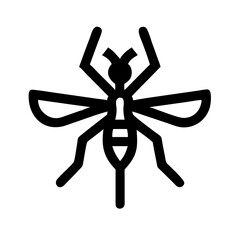mosquito glyph flat vector icon