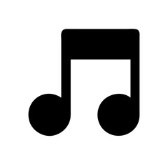 music note glyph  flat vector icon