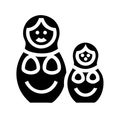 nesting dolls glyph flat vector icon